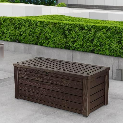 150 Gallon Resin Large Deck Box Organization and Storage Box for Patio, Outdoor Cushions, Garden Tools