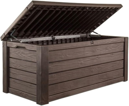 150 Gallon Resin Large Deck Box Organization and Storage Box for Patio, Outdoor Cushions, Garden Tools