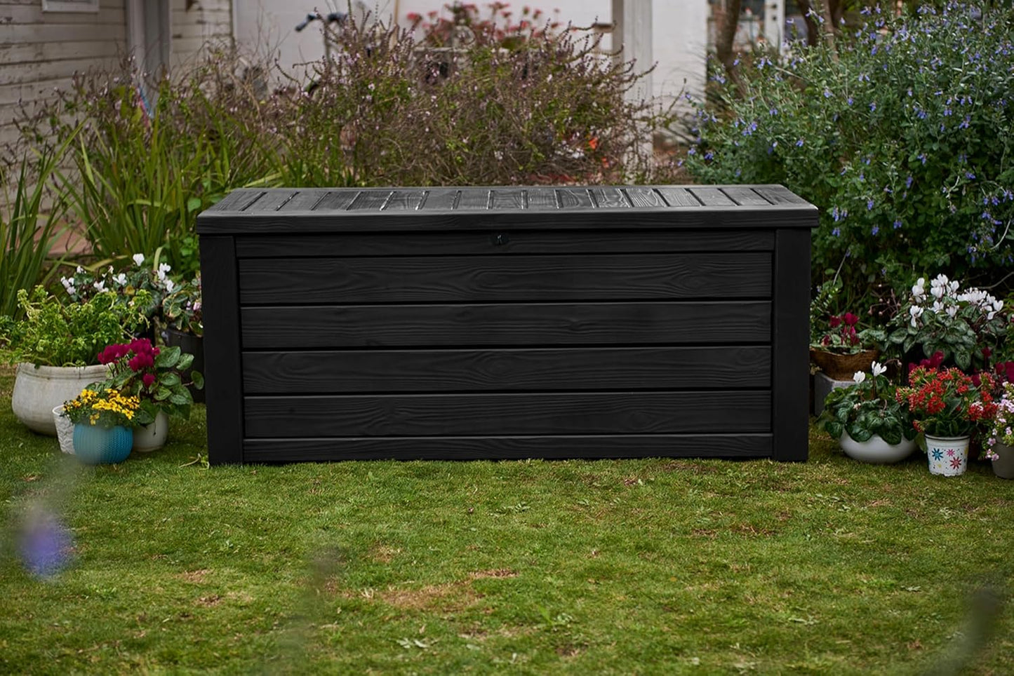 150 Gallon Resin Large Deck Box Organization and Storage Box for Patio, Outdoor Cushions, Garden Tools