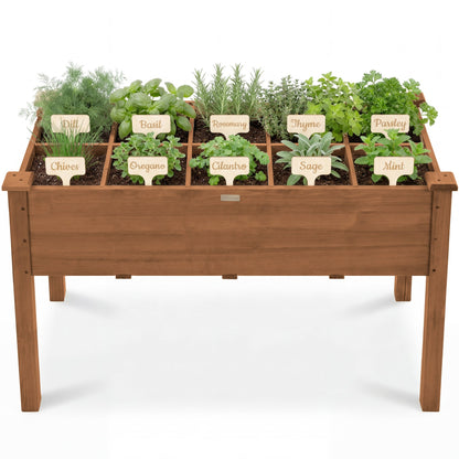 Raised Garden Bed Planter Box with 10 Grid Sections