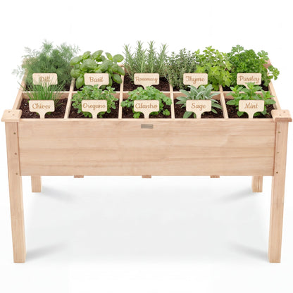 Raised Garden Bed Planter Box with 10 Grid Sections
